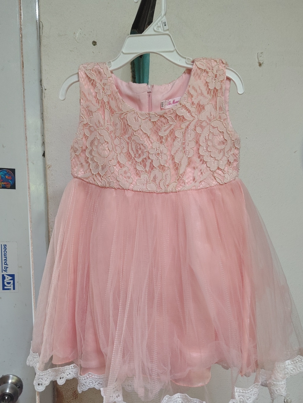 Pink Lace Tulle Girls' Dress - Elegant Party Dress